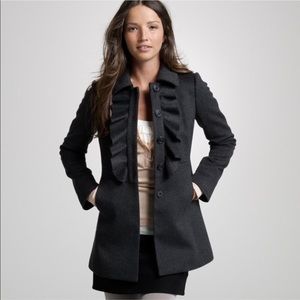 J.Crew Ruffle Wool Peacoat